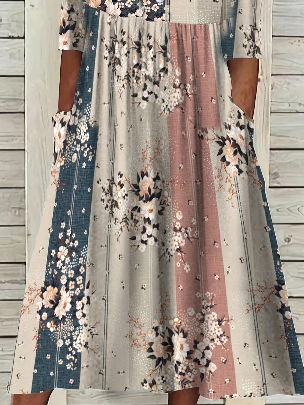 Damen Geblümt Kurzarm Sommer Print Kleid V-Ausschnitt Täglich Lässig Maxikleid Passen & Flare Kleid H-Linie Kleid