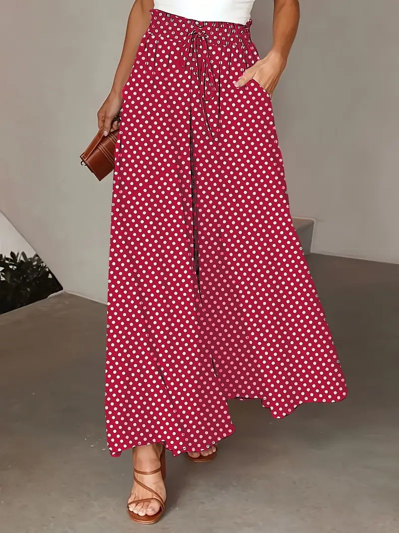 Damen Polka Dots Lang Hose Lässig Frühling/Herbst Hose