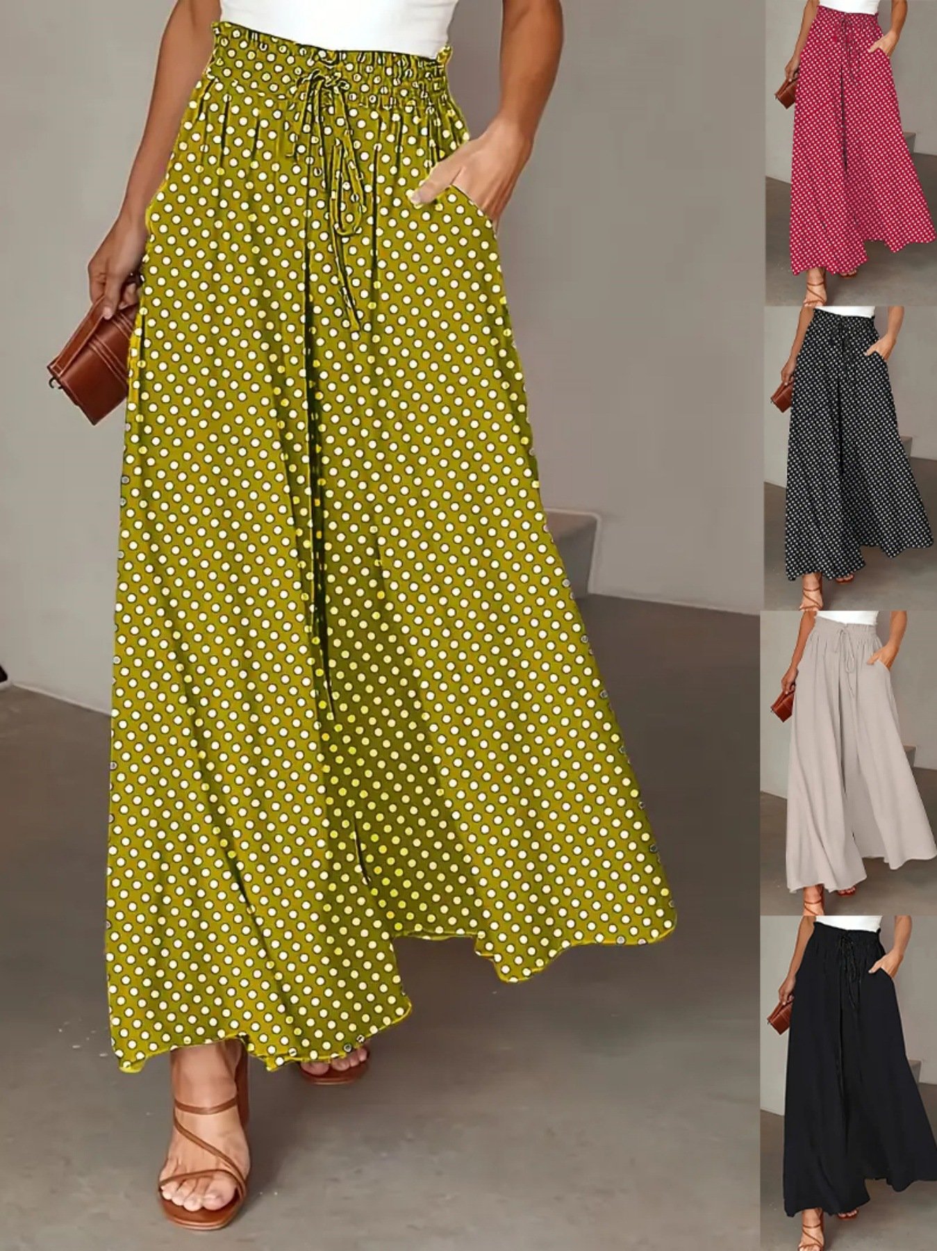 Damen Polka Dots Lang Hose Lässig Frühling/Herbst Hose