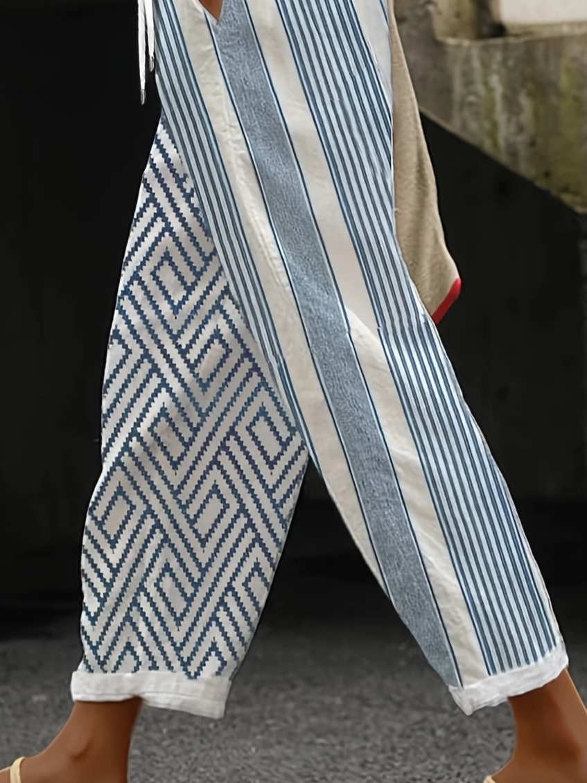 Damen Gestreift Lang Hose Lässig Frühling/Herbst Hose