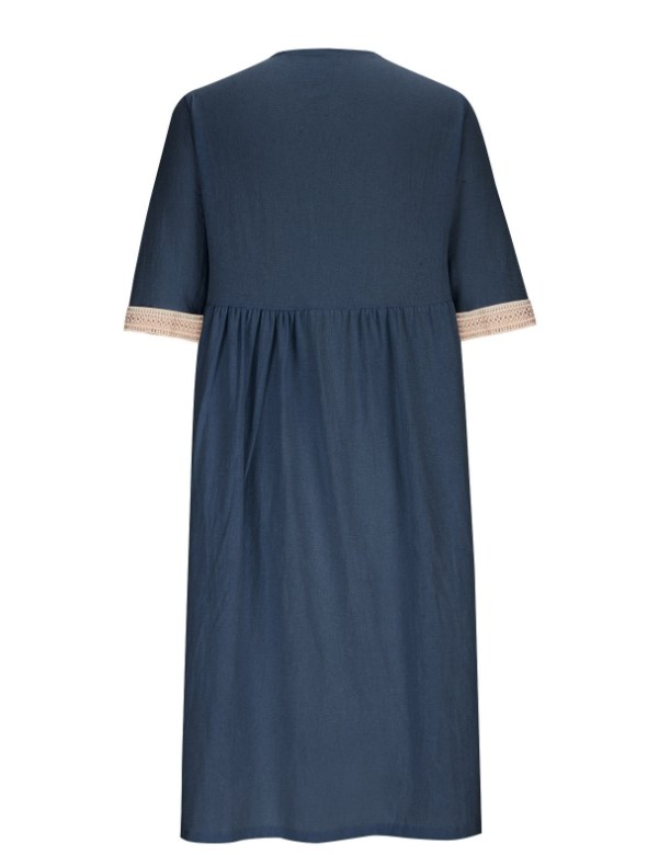 Damen Unifarben Halbarm Sommer Nahtverarbeitung Kleid V-Ausschnitt Täglich Lässig Maxikleid Passen & Flare Kleid A-Linien-Kleid