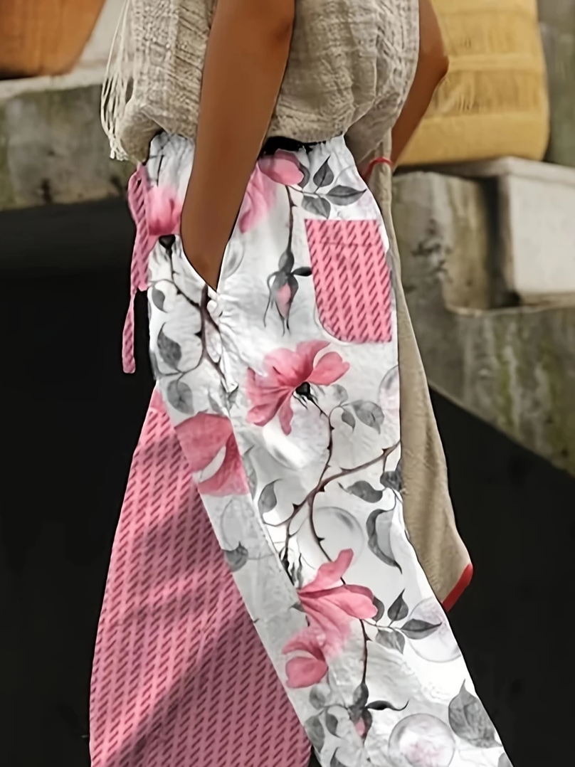 Damen Geblümt Lang Hose Lässig Frühling/Herbst Hose