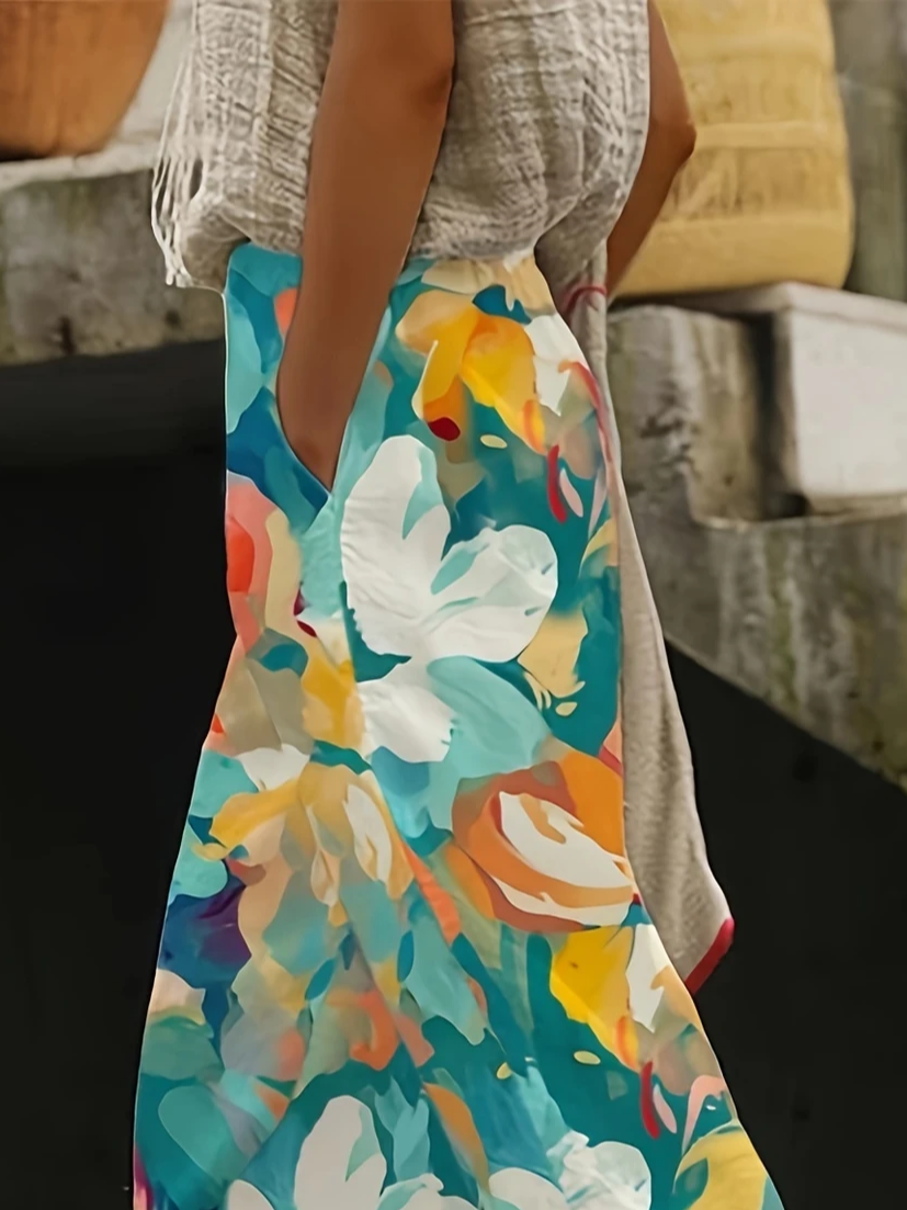 Damen Geblümt Lang Hose Lässig Frühling/Herbst Hose