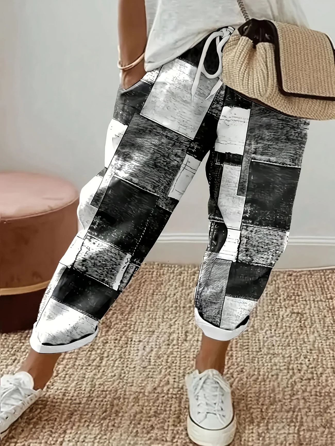 Damen Geometrisch Lang Hose Lässig Frühling/Herbst Hose