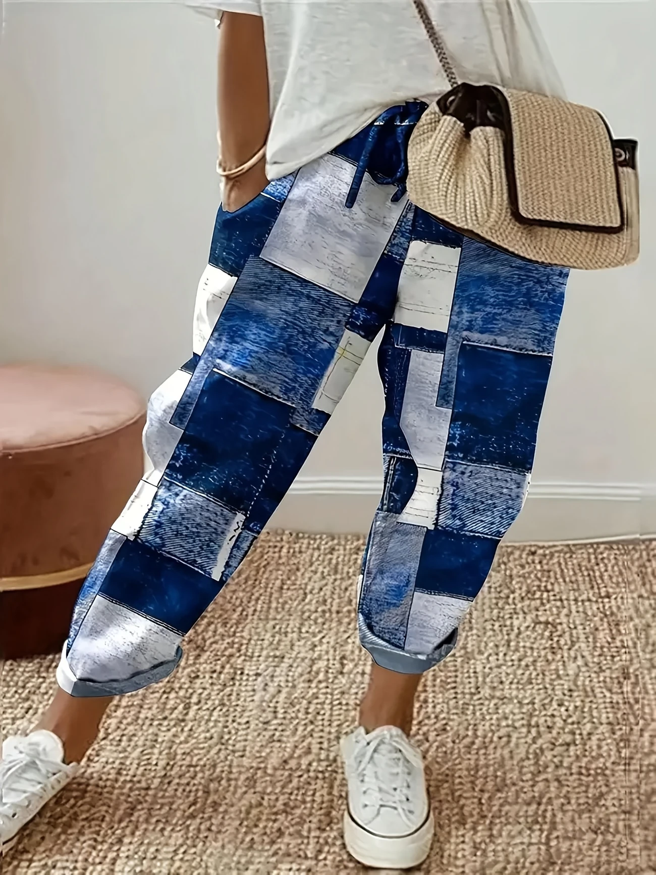 Damen Geometrisch Lang Hose Lässig Frühling/Herbst Hose