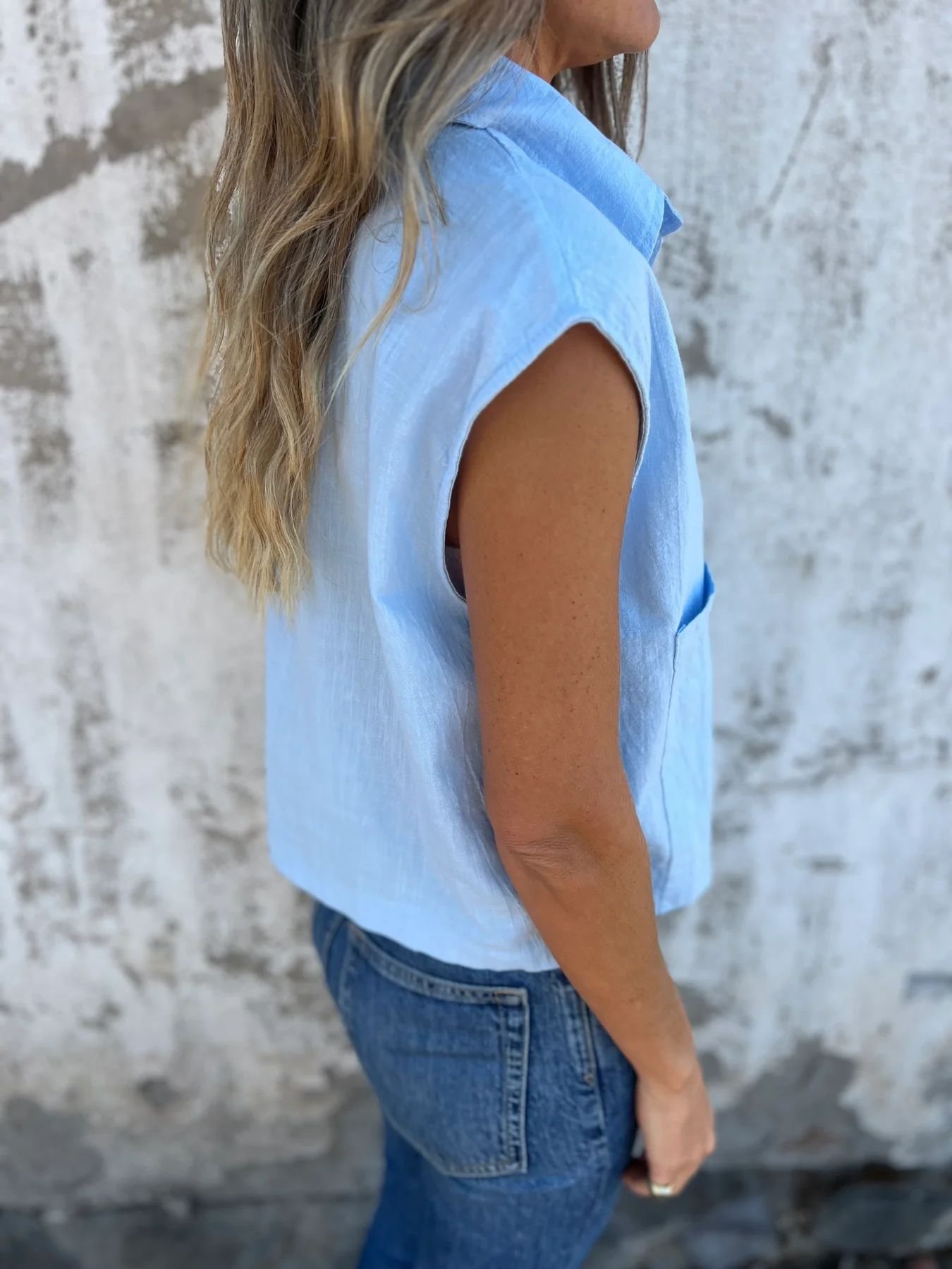 Damen Unifarben Kurzarm Bluse Sommer Schnalle Schalkragen Täglich Lässig Oberteile