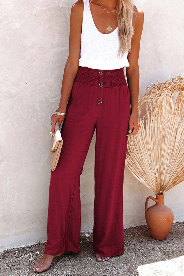 Damen Unifarben Lang Elastische Taille Hose Lässig Frühling/Herbst Hose