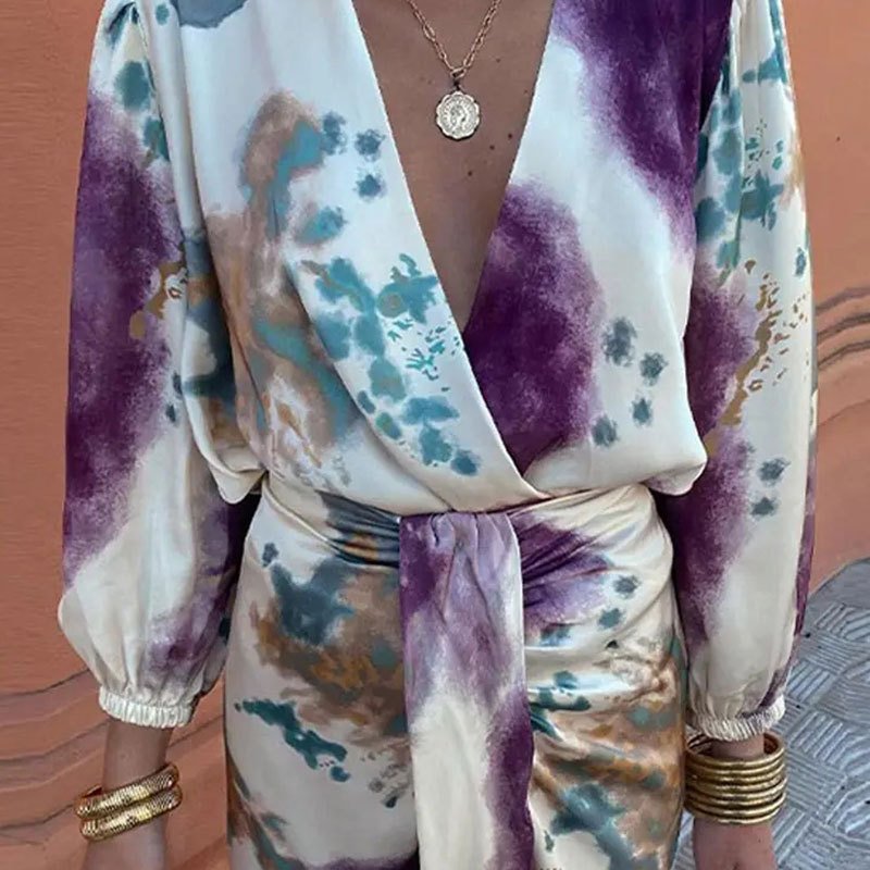 Damen Geblümt Schnürung Zweiteiliges Set Täglich Langarm Lässig Frühling/Herbst Bluse mit Rock Matching Set