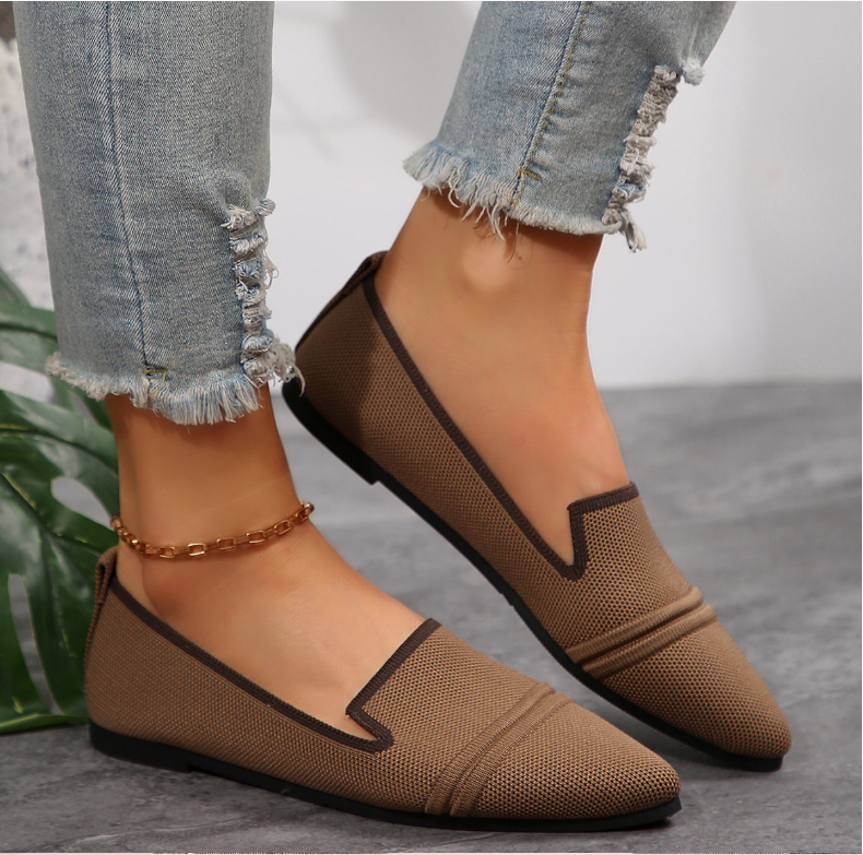 Straße Alle Jahreszeiten Textil Kontrastnaht Flache Schuhe