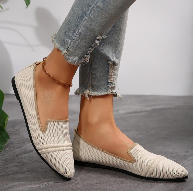 Straße Alle Jahreszeiten Textil Kontrastnaht Flache Schuhe