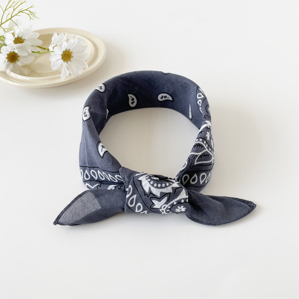 europäisch und amerikanisch HipHop Seidentuch für Damen 50cm Baumwolle Leinen Klein Quadrat Schal Neuer Stil Nische Persönlichkeit Cashew Print Kopftuch Taille Schal