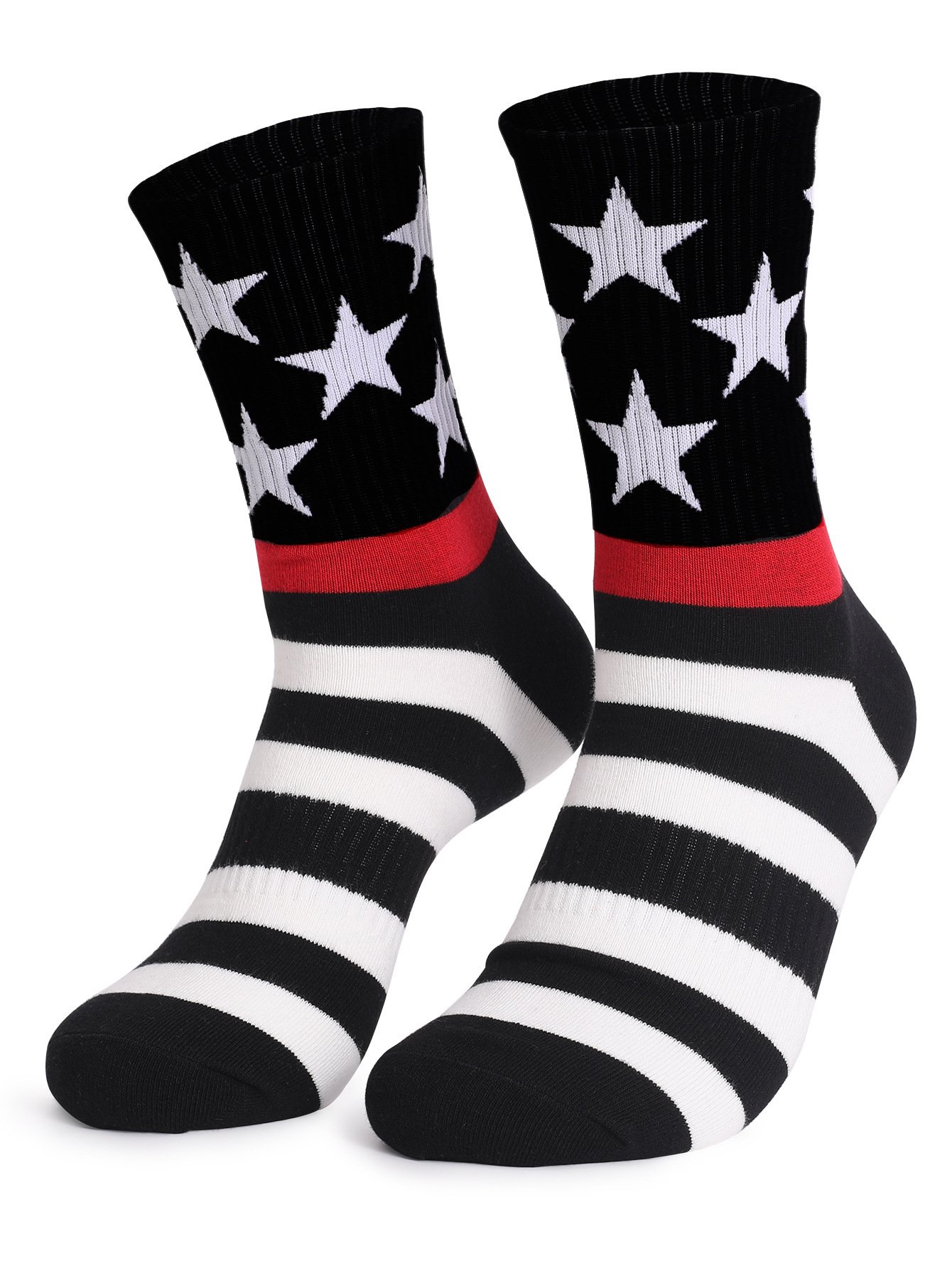 Sommer Neu amerikanisch Flagge Tag der Unabhängigkeit Urlaub Geschenk Print Baumwolle Herren und Damen Mittlerer Tube Socken
