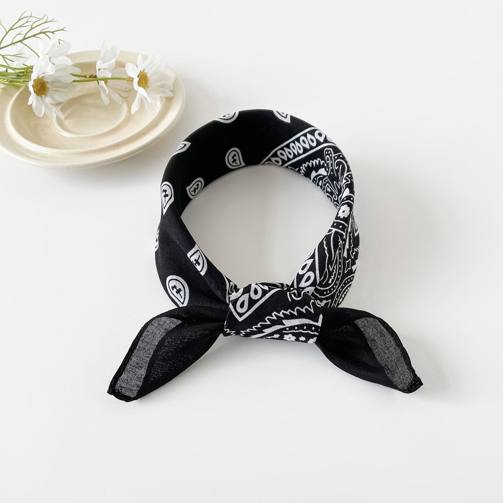 europäisch und amerikanisch HipHop Seidentuch für Damen 50cm Baumwolle Leinen Klein Quadrat Schal Neuer Stil Nische Persönlichkeit Cashew Print Kopftuch Taille Schal