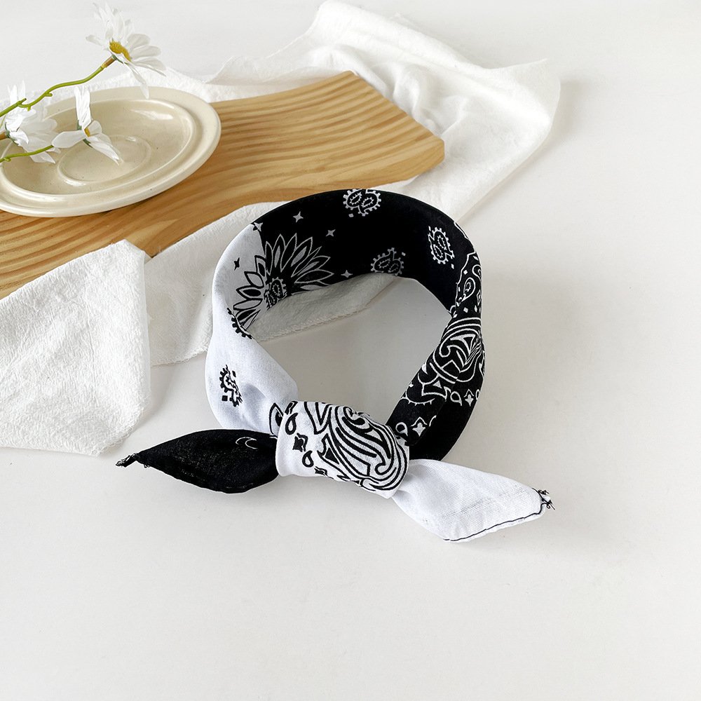 europäisch und amerikanisch HipHop Seidentuch für Damen 50cm Baumwolle Leinen Klein Quadrat Schal Neuer Stil Nische Persönlichkeit Cashew Print Kopftuch Taille Schal