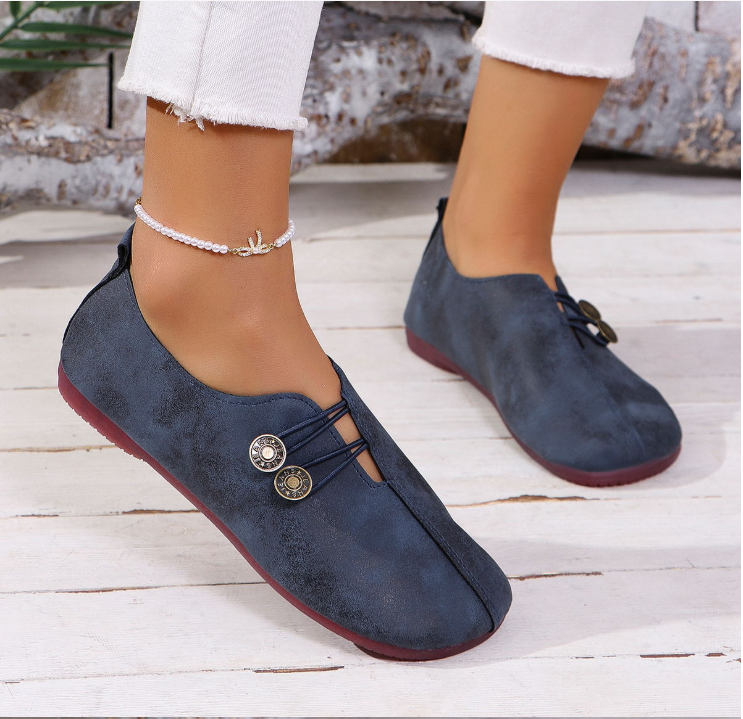 Neu Weich Leder Flach Lässig Schuhe für Damen im Sommer, Einfach und modisch Große Größen Schuhe für Damen