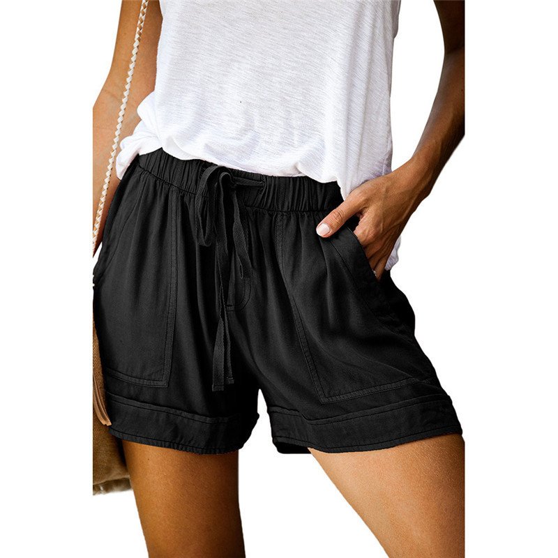 Damen Unifarben Shorts Gerade Hosen Lässig Sommer Shorts