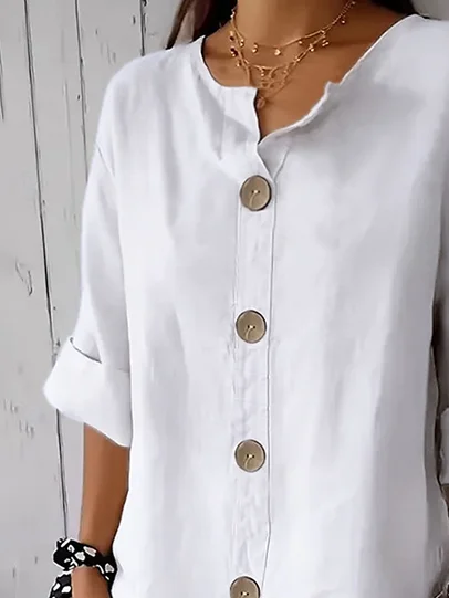 Damen Unifarben Langarm Bluse Frühling/Herbst Print Stehkragen Täglich Lässig Oberteile