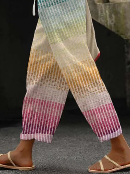 Damen Gestreift Lang Hose Lässig Frühling/Herbst Hose