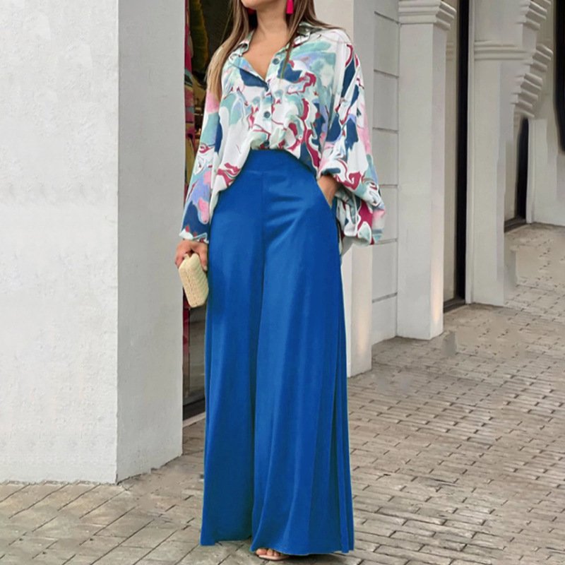 Damen Gestreift Print Zweiteiliges Set Täglich Kurzarm Retro Sommer Bluse mit Hose Matching Set