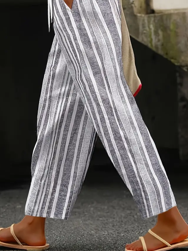 Damen Gestreift Lang Hose Lässig Frühling/Herbst Hose