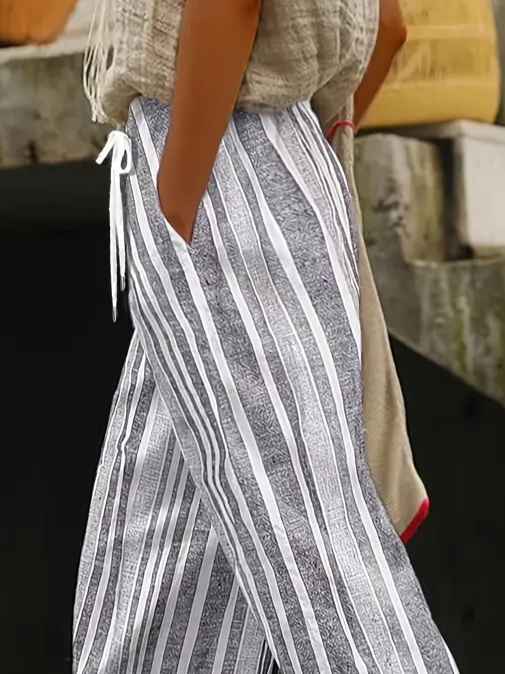Damen Gestreift Lang Hose Lässig Frühling/Herbst Hose