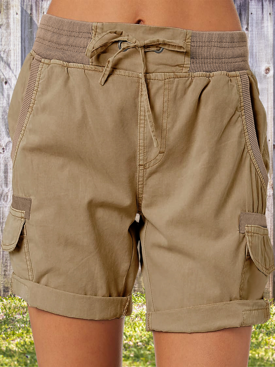 Damen Unifarben Fünfte Hose Gerade Hosen Lässig Sommer Shorts