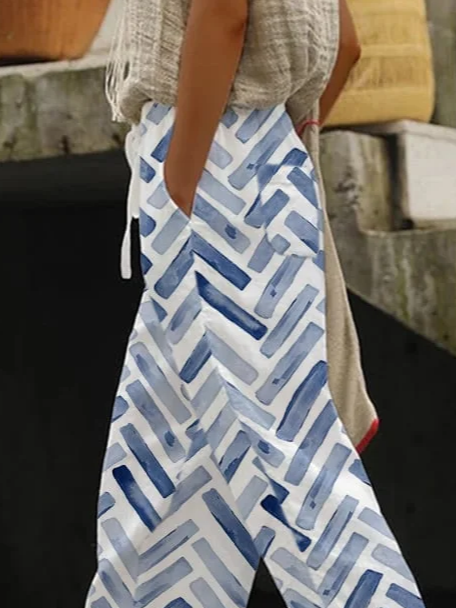 Damen Geometrisch Lang Hose Lässig Frühling/Herbst Hose