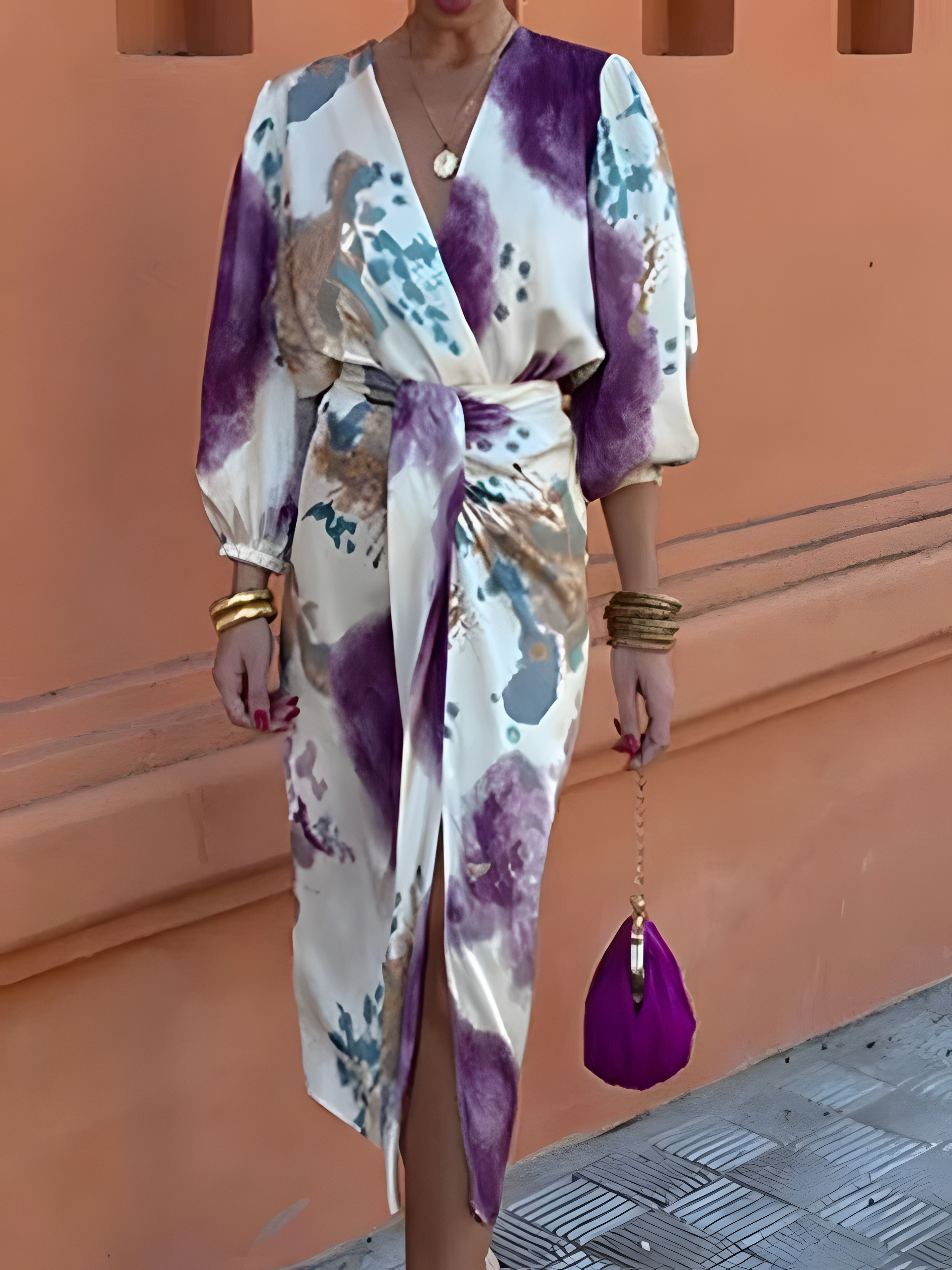 Damen Geblümt Schnürung Zweiteiliges Set Täglich Langarm Lässig Frühling/Herbst Bluse mit Rock Matching Set