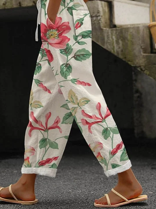 Damen Geblümt Lang Hose Lässig Frühling/Herbst Hose