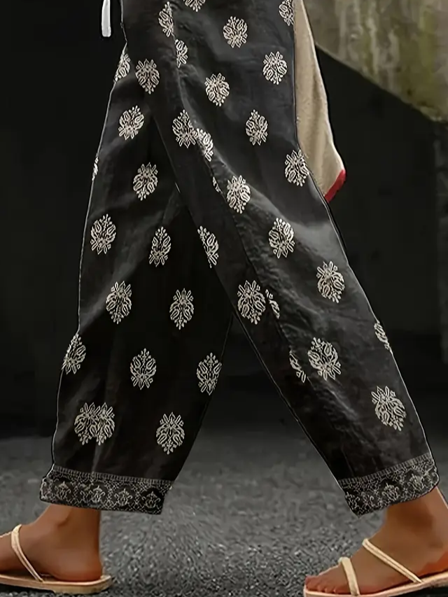 Damen Geblümt Lang Hose Lässig Frühling/Herbst Hose