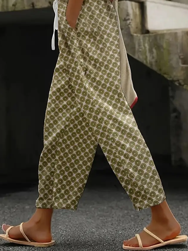 Damen Geometrisch Lang Hose Lässig Frühling/Herbst Hose