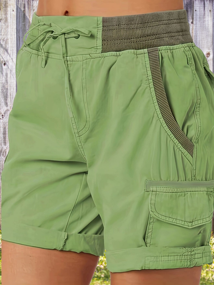 Damen Unifarben Fünfte Hose Gerade Hosen Lässig Sommer Shorts