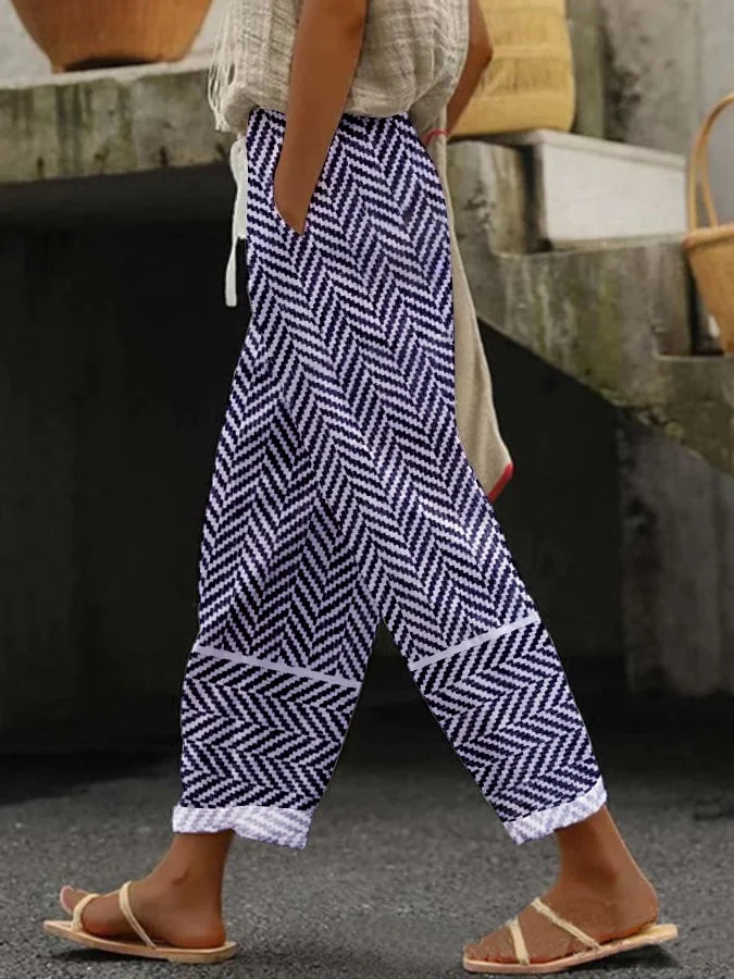 Damen Geometrisch Lang Hose Lässig Frühling/Herbst Hose