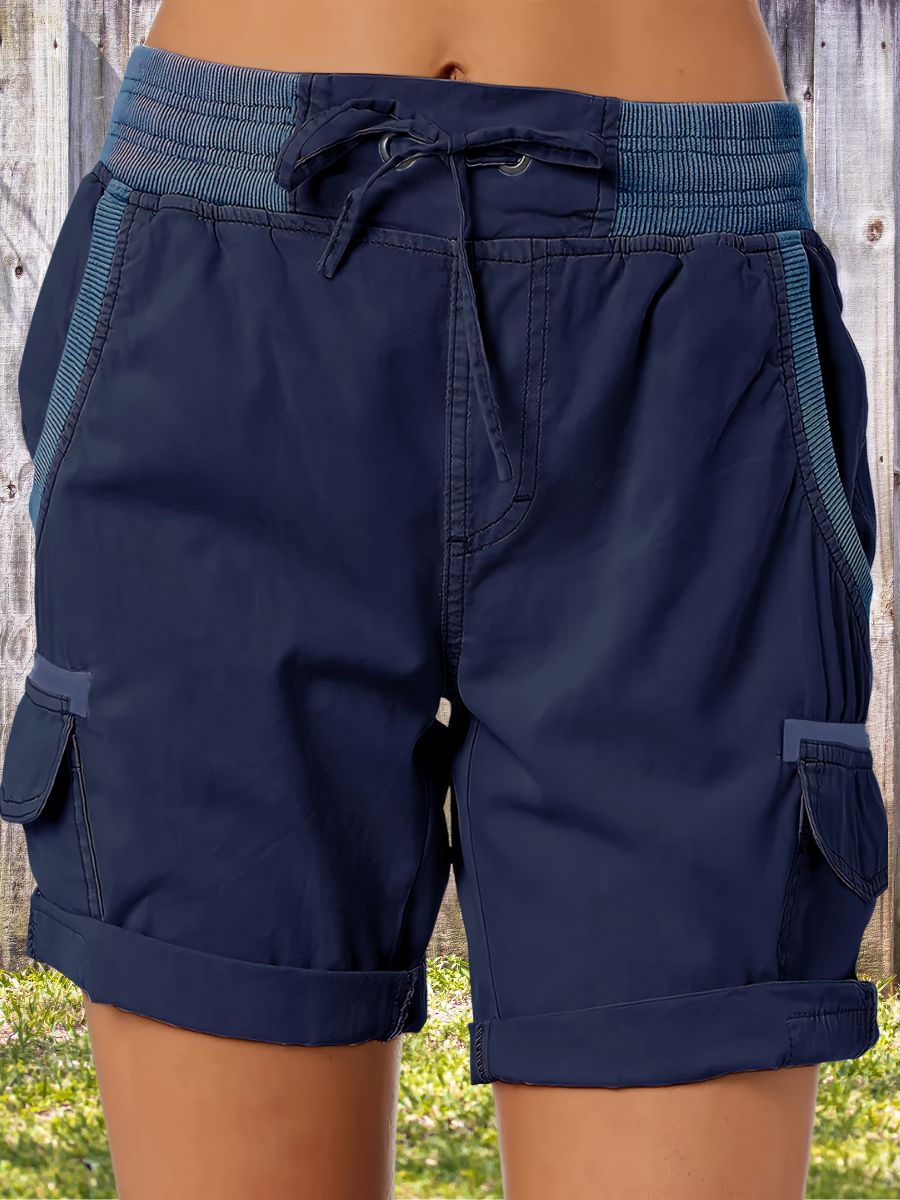 Damen Unifarben Fünfte Hose Gerade Hosen Lässig Sommer Shorts