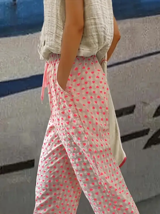 Damen Polka Dots Lang Hose Lässig Frühling/Herbst Hose