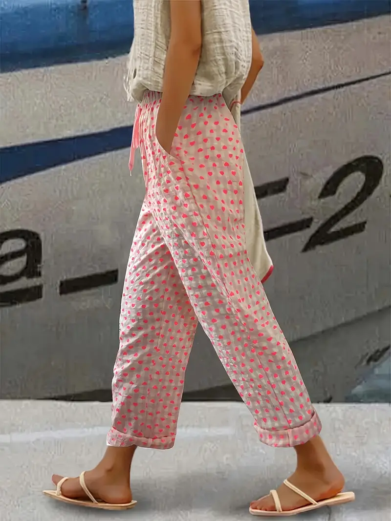 Damen Polka Dots Lang Hose Lässig Frühling/Herbst Hose