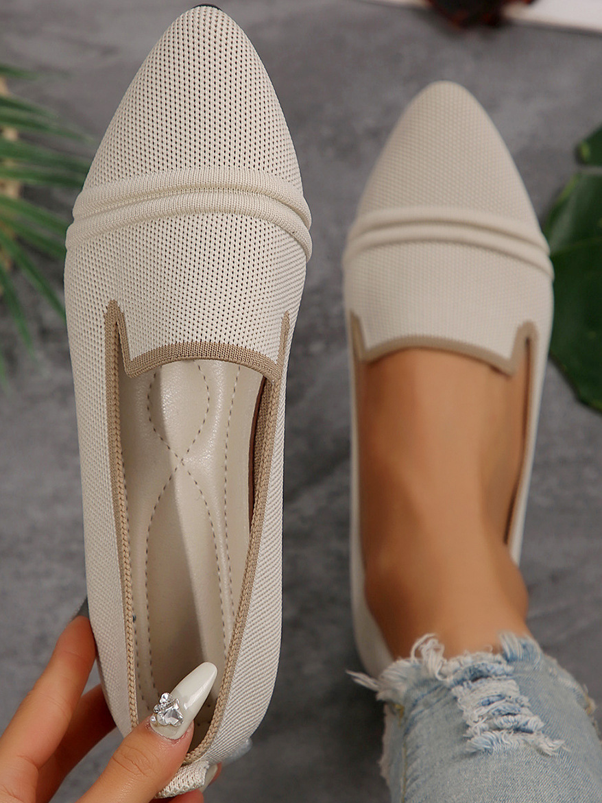 Straße Alle Jahreszeiten Textil Kontrastnaht Flache Schuhe
