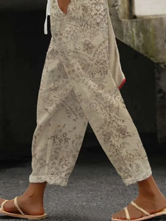 Damen Geblümt Lang Hose Lässig Frühling/Herbst Hose