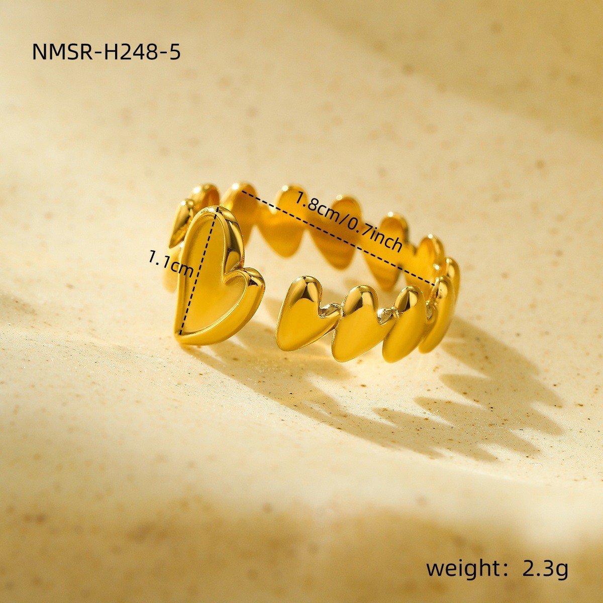 europäisch und amerikanisch ins kalt Stil 18k Golden Geometrisch Irregulär Titan Stahl Ring tut Nicht verblassen All-Match hochgradige Öffnen Edelstahl Galvanisiert Ring