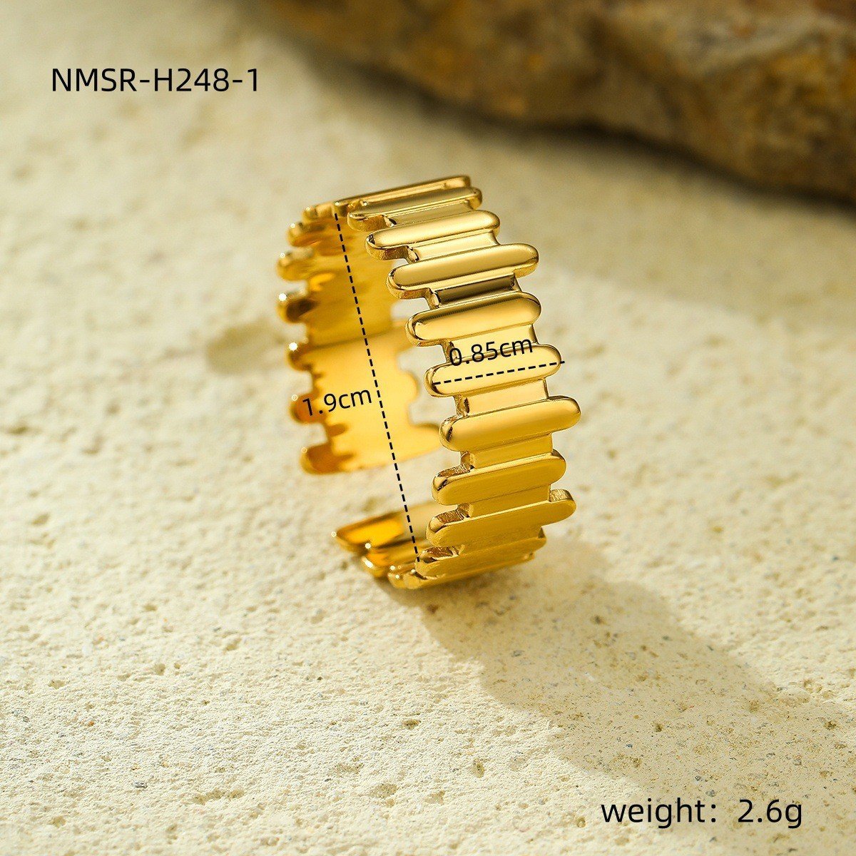 europäisch und amerikanisch ins kalt Stil 18k Golden Geometrisch Irregulär Titan Stahl Ring tut Nicht verblassen All-Match hochgradige Öffnen Edelstahl Galvanisiert Ring