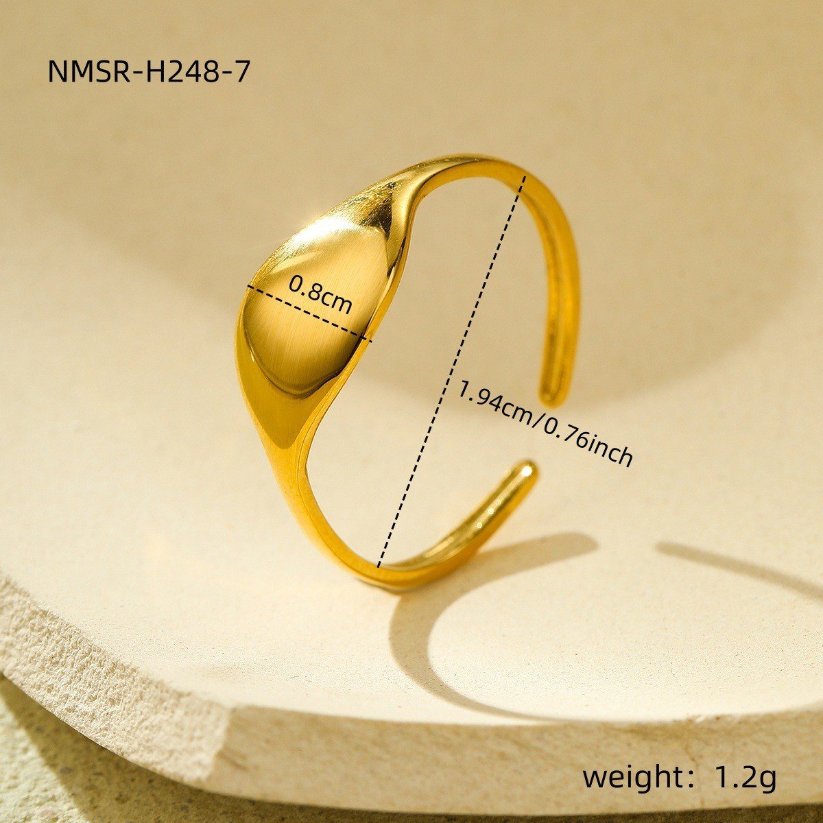 europäisch und amerikanisch ins kalt Stil 18k Golden Geometrisch Irregulär Titan Stahl Ring tut Nicht verblassen All-Match hochgradige Öffnen Edelstahl Galvanisiert Ring