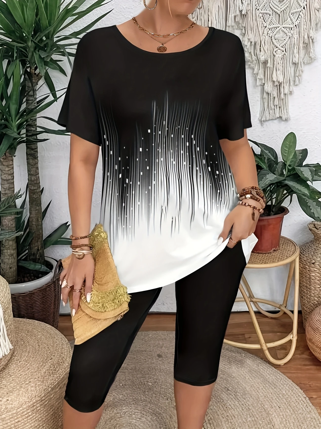 Damen Abstrakt Kurzarm T-Shirts T-Shirt Rundhals Lässig Sommer T-Shirt mit Grafik Oberteile