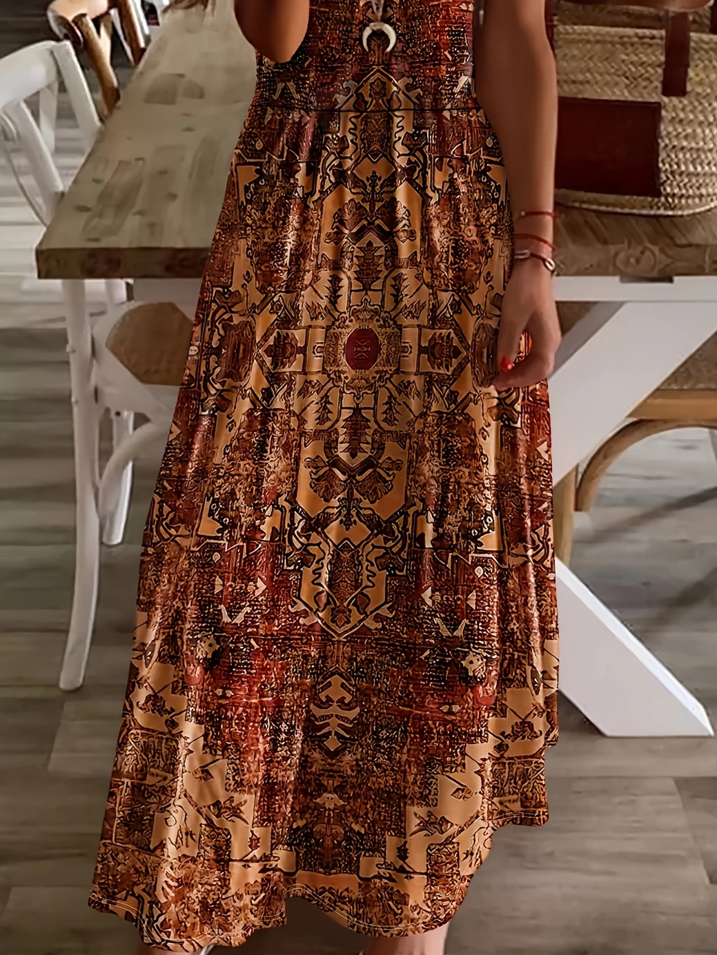 Damen Geblümt Kurzarm Sommer Print Kleid V-Ausschnitt Täglich Lässig Maxikleid X-Linie Kleid