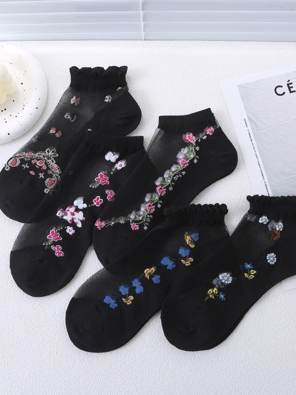 Heiß Verkauf Damen Kurz Tube Kristall Strümpfe Frühling und Sommer Dünn Bestickt Glas Seide Damen Strümpfe Im mittleren Alter und Alten Rutschfest Socken