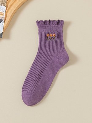 Neu rein Baumwolle japanisch Retro Literarisch Blume Mittlerer Tube Damen Socken Schweißabsorbierend Atmungsaktiv Bestickt Blume Socken