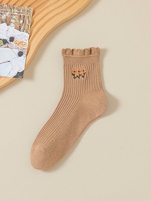 Neu rein Baumwolle japanisch Retro Literarisch Blume Mittlerer Tube Damen Socken Schweißabsorbierend Atmungsaktiv Bestickt Blume Socken