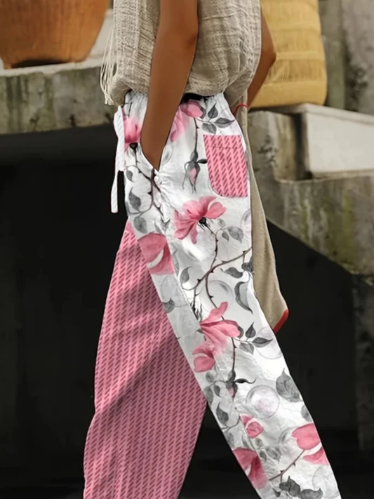 Damen Geblümt Lang Hose Lässig Frühling/Herbst Hose