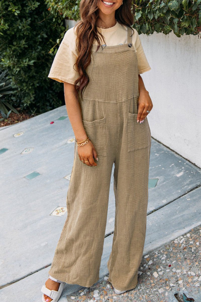 Damen Unifarben Spaghettiträger Ärmellos Lässig Sommer Jumpsuit