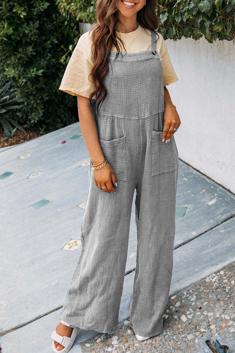 Damen Unifarben Spaghettiträger Ärmellos Lässig Sommer Jumpsuit