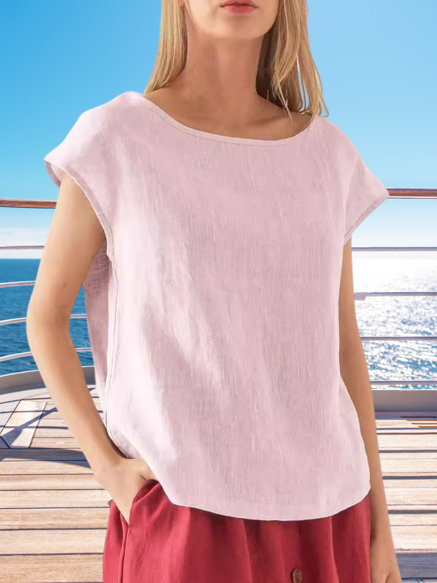 Damen Unifarben Kurzarm T-Shirts T-Shirt Rundhals Lässig Sommer Oberteile